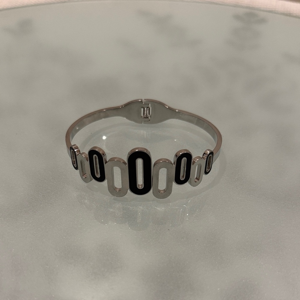Silver and Black Bracelet